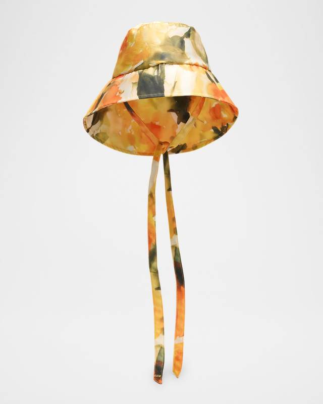 Ally Floral-Print Packable Asymmetric Bucket Hat